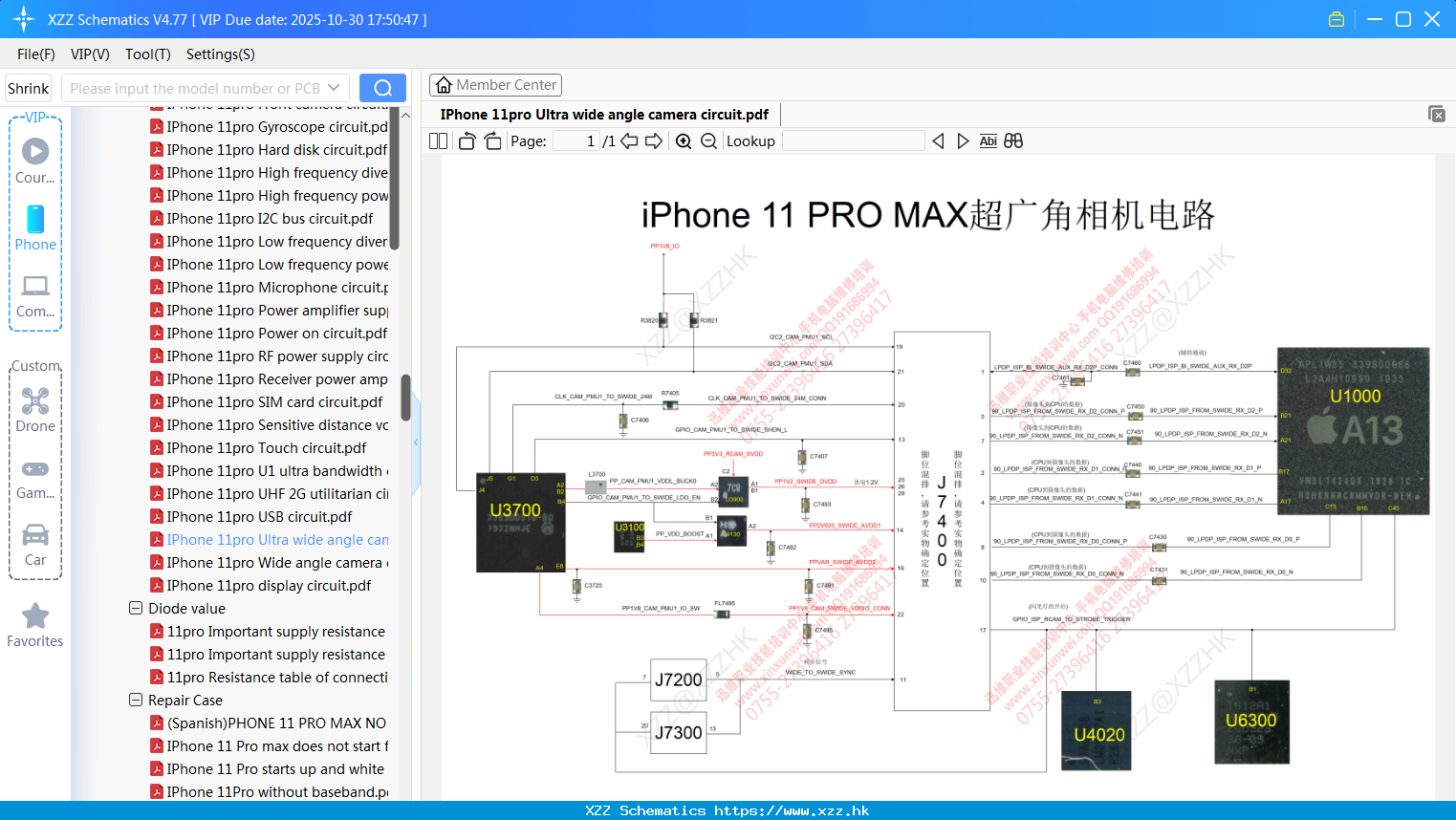 IPhone 11pro Ultra Wide Angle Camera Circuit